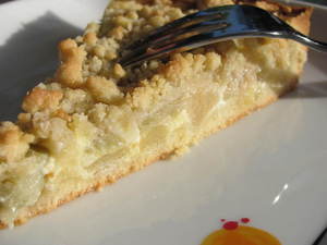 Tarte crumble pomme rhubarbe